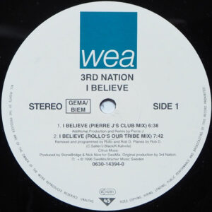 3rd Nation – I Believe (Vinyl 12" Maxi-Single, 1996)