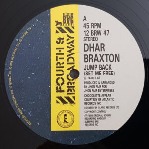Dhar Braxton – Jump Back (Set Me Free) (Vinyl 12" 45 RPM Single Stereo, 1986)