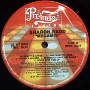 Sharon Redd – Megamix / Somebody Save The Night (Vinyl 12" 33 ⅓ RPM Partially Mixed, 1989)